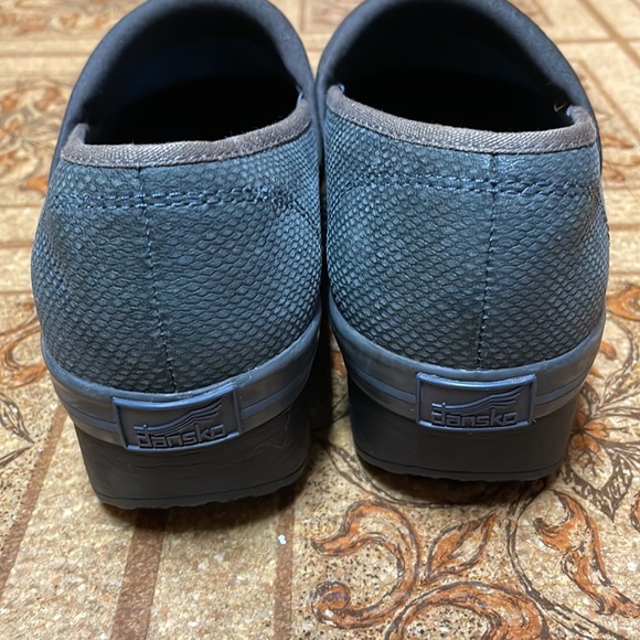 DANSKO WOMEN 38/ US 7 Volley Black Canvas Leather Clog Slip-On Shoe - Picture 4 of 8